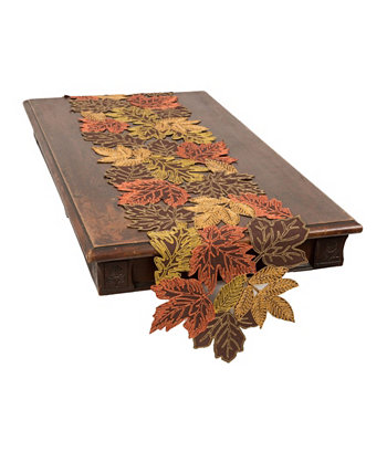 Вышитые осенние листья бегун на стол для ришелье Manor Luxe