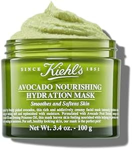 Kiehl's Avocado Nourishing Hydration Mask, Rich & Creamy Face Mask, Hydrates & Soothes Skin, with Evening Primrose Oil, Maintains Facial Elasticity, Helps Reduce Dryness, Paraben-free, Fragrance-free Kiehl's