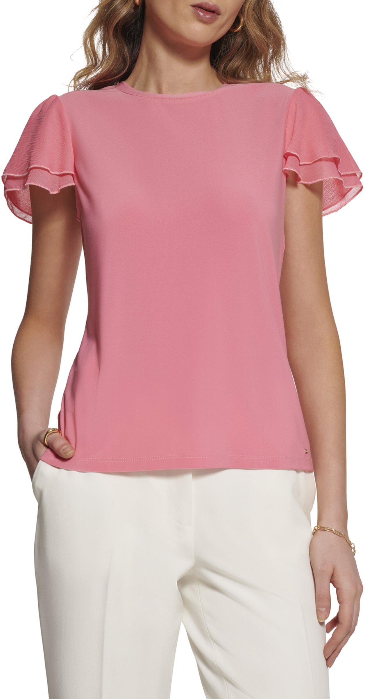 Комбинированная блузка с цветочным принтом Tommy Hilfiger