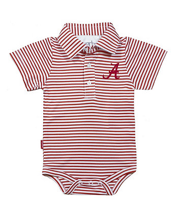 Unisex Infant Crimson and White Alabama Crimson Tide Carson Striped Short Sleeve Bodysuit Garb