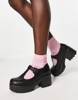 Koi Footwear Sai Mary Jane heeled shoes in black - BLACK Koi Footwear