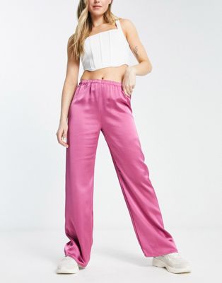 Прямые брюки Urban Revivo для женщин в расслабленном стиле, розового цвета Urban Revivo