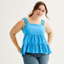 Juniors' Plus Size SO® Ruffly Tiered Tank Top SO