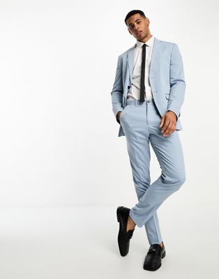 Голубые узкие костюмные брюки Jack & Jones Premium Jack & Jones
