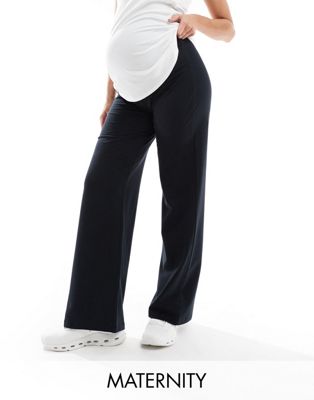 ASOS 4505 Maternity Studio soft touch wide leg dance pants in black ASOS 4505
