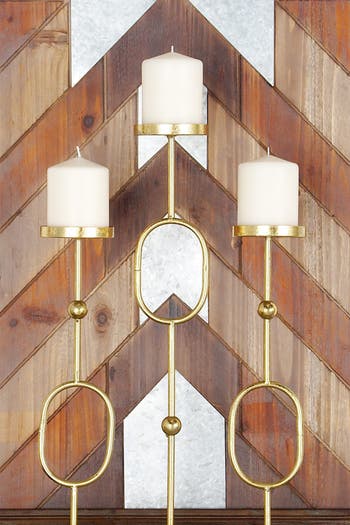 Современные золотые железные овалы и бусины подсвечник с тремя лампами COSMO BY COSMOPOLITAN