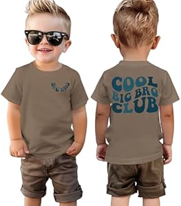 SOFEON Big Brother Shirt Toddler Baby Boy Cool Bro Club T-Shirt Sibling Announcement Shirt Summer Short Sleeve Tees Tops Sofeon