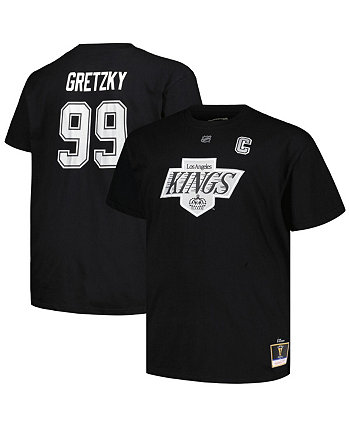 Мужская черная футболка с именем и номером Los Angeles Kings Wayne Gretzky Big and Tall Profile