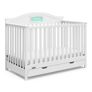 Graco Story 5-in-1 Convertible Baby Crib with Drawer and Reversible Headboard, White Visit the Graco Store