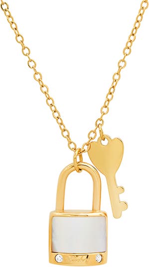 Ожерелье с замком из перламутра из 18-каратного золота с имитацией бриллианта HMY Jewelry