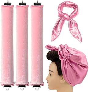 Overnight Blowout Rods Jumbo Velvet Heatless Hair Curler, Heatless Curls No Heat Curlers to Sleep in Large Rods Hair Rollers Blowout No Heat Overnight Sleeping Curls Styling Tools - Brown Tulobi