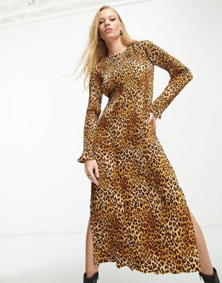 Плиссированное платье миди с леопардовым принтом Violet Romance VIOLET ROMANCE