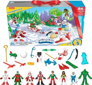 Fisher-Price Imaginext DC Super Friends Advent Calendar, Christmas Toy with 24 Figures & Accessories for Preschool Kids Ages 3+ Years Fisher-Price