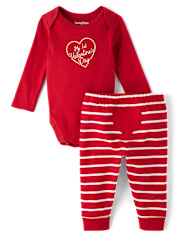 Unisex Baby First Valentine's Day 2-Piece Playwear Set The Children`s Place