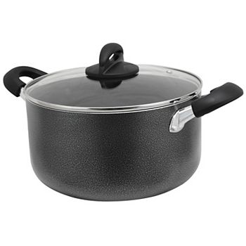 Oster Cocina Clairborne 6 Quart Aluminum Hammered Tone Dutch Oven with Lid in Charcoal Grey Oster Cocina