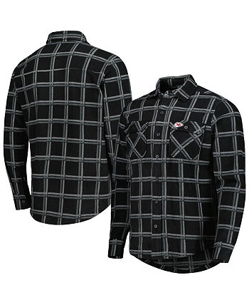 Мужская черная фланелевая куртка-рубашка на пуговицах Kansas City Chiefs Industry Antigua
