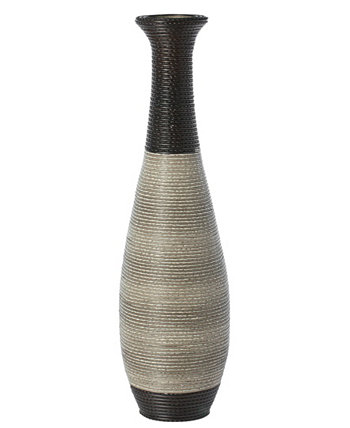 Высокий дизайн трубы Декоративная искусственная проволока из ротанга с рисунком в вазе на полу Uniquewise