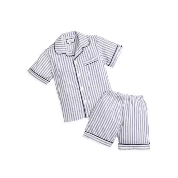 Little Boy's &amp; Boy's Striped Pajama Shirt &amp; Shorts Set Petite Plume