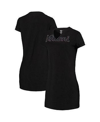 Женская черная футболка Miami Marlins Fairway Night Concepts Sport