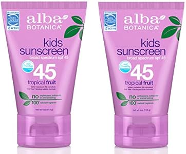 Alba Botanica Very Emollient, Kids Sunscreen SPF 45 4 oz (Pack of 2) Alba Botanica