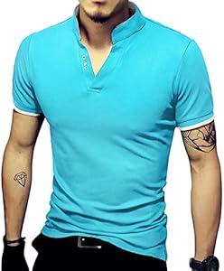 LOGEEYAR Mens Fashion Polo Shirt Short/Long-Sleeve Slim Fit Henley T-Shirts Causal Cotton Clothes Logeeyar