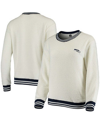Женская кремовая, темно-синяя толстовка Seattle Seahawks Granite Knit Pullover Sweatshirt Concepts Sport