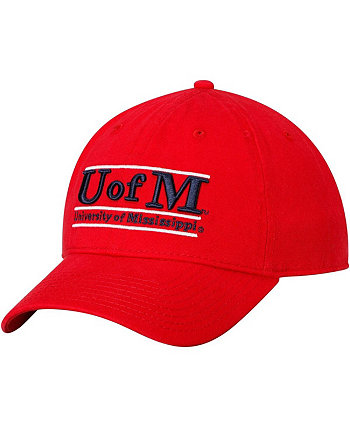 Мужская неструктурированная регулируемая шляпа Red Ole Miss Rebels U of M Classic Bar Game