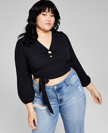 Trendy Plus Size Cropped O-Ring Top And Now This