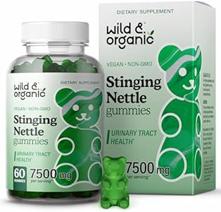 Wild & Organic Stinging Nettle Root Gummies (Жевательные конфеты) 7500mg - Urinary Tract Support w/Stinging Nettle Root Extract - Vegan Stinging Nettle Supplement for Urinary Tract Health for Men and Women - 60 Gummies Wild & Organic