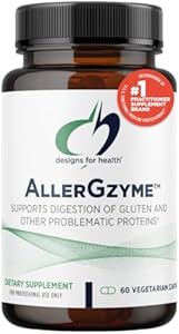 Designs for Health AllerGzyme Digestive Enzymes Supplement - Supports Digestion of Gluten, Dairy + Problematic Proteins with Protease + Bromelain - Non-GMO + Dairy Free (60 Capsules) Designs for Health