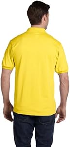 Hanes Cotton-Blend Jersey Men's Polo Yellow Hanes