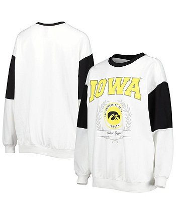 Белый женский пуловер Iowa Hawkeyes It's A Vibe Dolman свитшот Gameday Couture