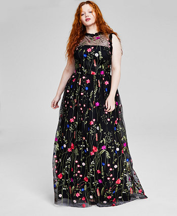 Модное платье больших размеров с вышивкой и оборками, созданное для Macy's City Studios