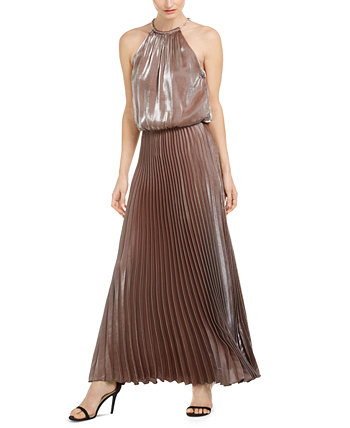 Msk pleated blouson halter gown online