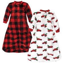 Unisex Baby Plush Long-Sleeve Sleeping Bag, Sack, Wearable Blanket, Christmas Tree Truck, 0-9 Months Hudson Baby