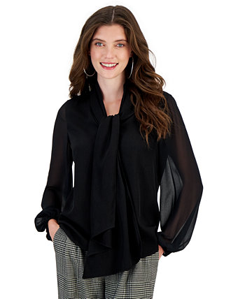 Женская блузка с прозрачным вырезом и длинными рукавами, созданная для Macy's Bar III