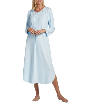 Женская ночная рубашка с длинными рукавами и вышивкой Miss Elaine