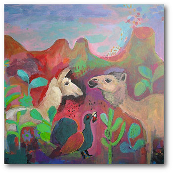 Картина на холсте "Верблюд и галерея ламы" - 16 "x 16" Courtside Market