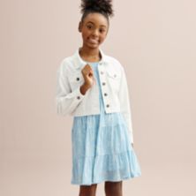 Девочки 4–16 лет Вязаные изделия 2 шт. Комплект многоярусного платья и куртки с короткими рукавами Knit Works