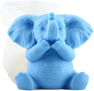 Elephant Candle Mold Elephant Silicone Candle Molds Elephant Resin Casting Mold for Animal Candle Home Decorate Mold Candle Making Aromatherapy Gypsum Candles Resin Clay Craft XIAOSHUI