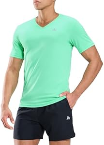 Men's V Neck UPF 50+ UV Sun Protection Short Sleeve T-Shirts Athletic Dry Fit Tee Shirt for Running Workout Gym Nepest