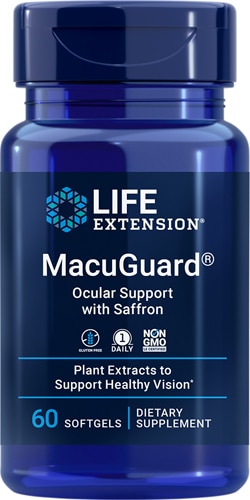 MacuGuard® Поддержка Зрения с Шафраном - 60 Капсул - Life Extension Life Extension