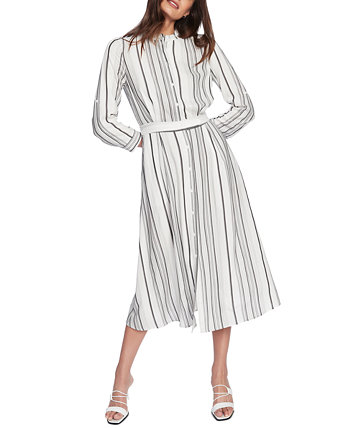 Женское платье-рубашка миди в полоску с поясом COURT & ROWE