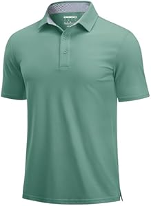 Cotrasen Polo Shirts for Men Moisture Wicking Performance Short Sleeve Classic Fit Casual T-Shirt Breathable Golf Shirts Cotrasen