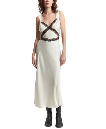 Женское кружевное платье-комбинация миди с v-образным вырезом Emory Bardot