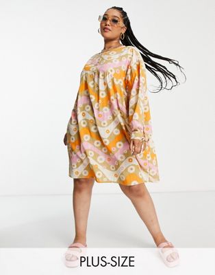 Волнистое платье-халат Native Youth Plus с манжетами на завязках Native Youth Plus