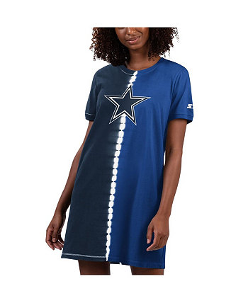Женское темно-синее платье-футболка Dallas Cowboys Ace Tie-Dye Starter