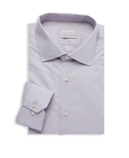 Хлопковая классическая рубашка с серебряной этикеткой Contemporary-Fit Hickey Freeman