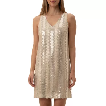 Мини-платье Glitterati с вышивкой пайетками Trina Turk