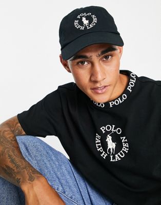 Эксклюзивная черная кепка Polo Ralph Lauren x ASOS с круглым логотипом Polo Ralph Lauren